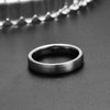 Unisex Black Electroplated Tungsten Steel Ring With Curved Geometric Minimalist Design