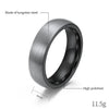 Unisex Black Electroplated Tungsten Steel Ring With Curved Geometric Minimalist Design