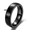 Unisex Black Electroplated Tungsten Steel Ring With Curved Geometric Minimalist Design