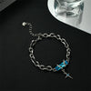 Unisex Black Titanium Steel Bracelet With Geometric Diamond Star Design And Minimalist Nonfading Style