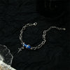 Unisex Black Titanium Steel Bracelet With Geometric Diamond Star Design And Minimalist Nonfading Style