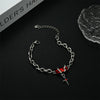Unisex Black Titanium Steel Bracelet With Geometric Diamond Star Design And Minimalist Nonfading Style