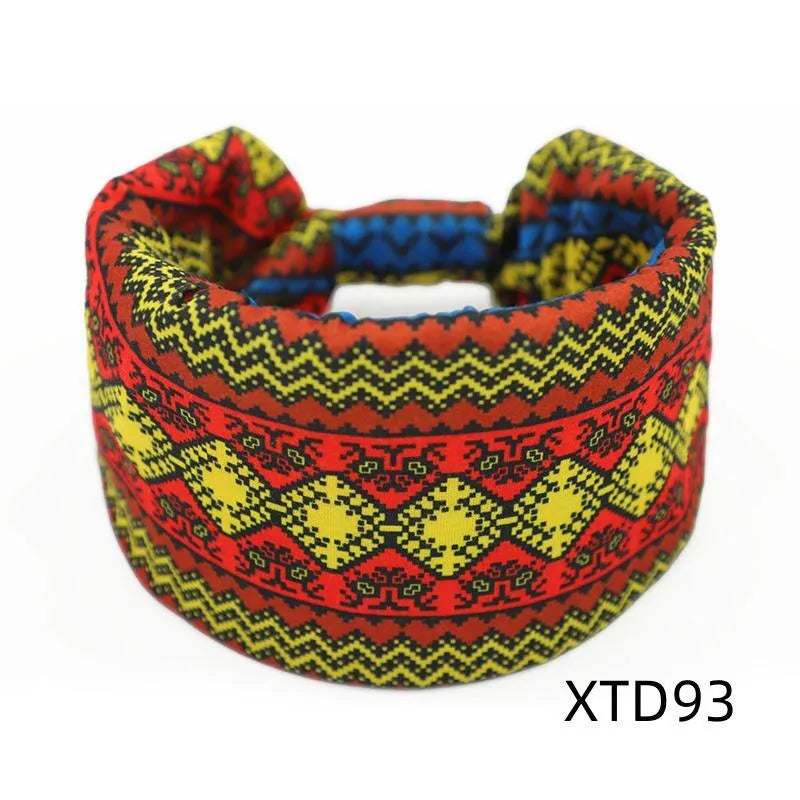 Unisex Bohemian Irregular Digital Printing Rayon Knit Hair Band