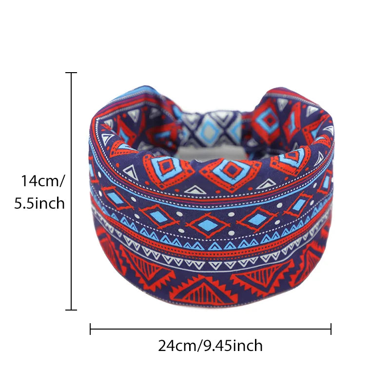 Unisex Bohemian Irregular Digital Printing Rayon Knit Hair Band