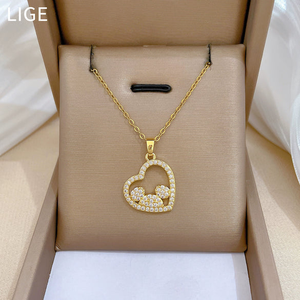 Unisex Cartoon Minimalist Animal Zodiac Pattern Stainless Steel Copper Pendant Necklace