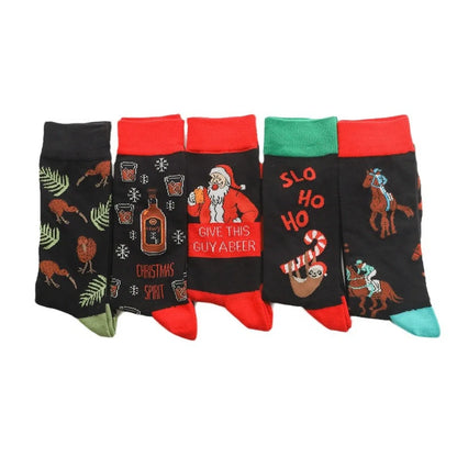 Unisex Cartoon Style Santa Claus Cotton Crew Socks A Pair