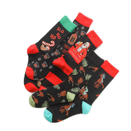 Unisex Cartoon Style Santa Claus Cotton Crew Socks A Pair