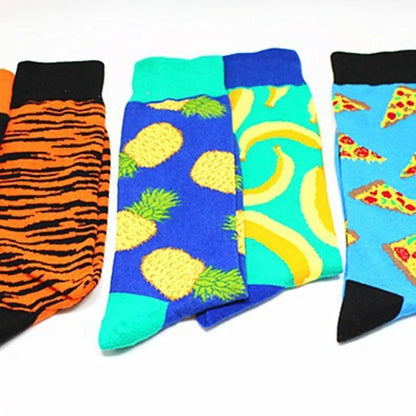 Unisex Cartoon Style Streetwear Animal Fruit Nylon Cotton Crew Socks A Pair