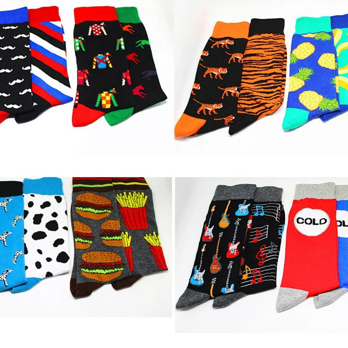 Unisex Cartoon Style Streetwear Animal Fruit Nylon Cotton Crew Socks A Pair