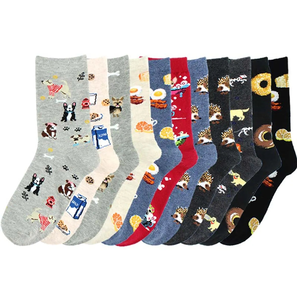 Unisex Casual Animal Cotton Crew Socks A Pair