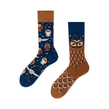 Unisex Casual Animal Cotton Crew Socks A Pair