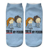 Unisex Casual Cartoon Cotton Crew Socks A Pair