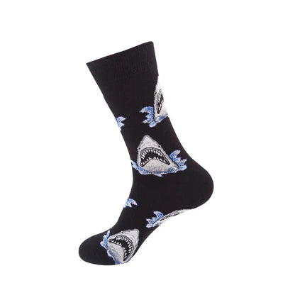 Unisex Casual Cartoon Nylon Cotton Jacquard Crew Socks A Pair