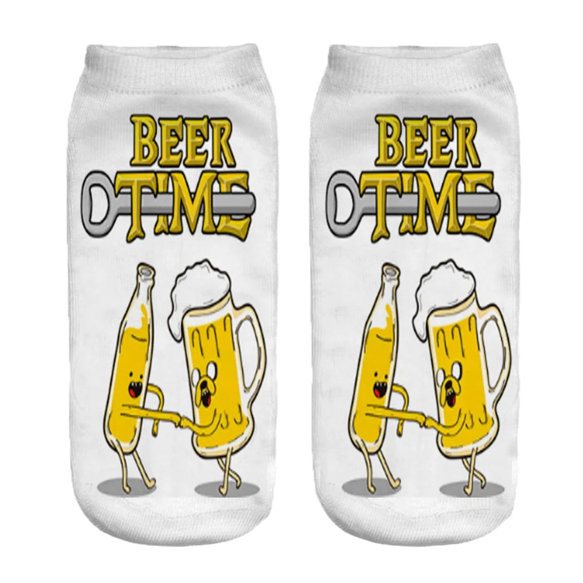 Unisex Casual Funny Beer Cotton Crew Socks A Pair