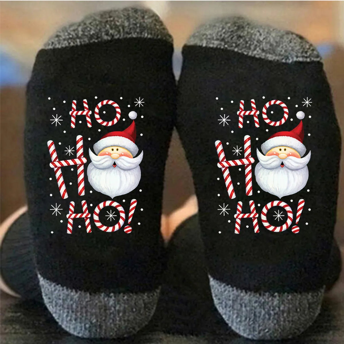 Unisex Casual Letter Snowman Cotton Crew Socks