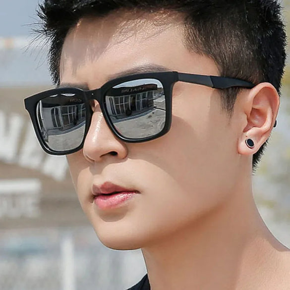 Unisex Casual Solid Color Ac Square Full Frame Sunglasses
