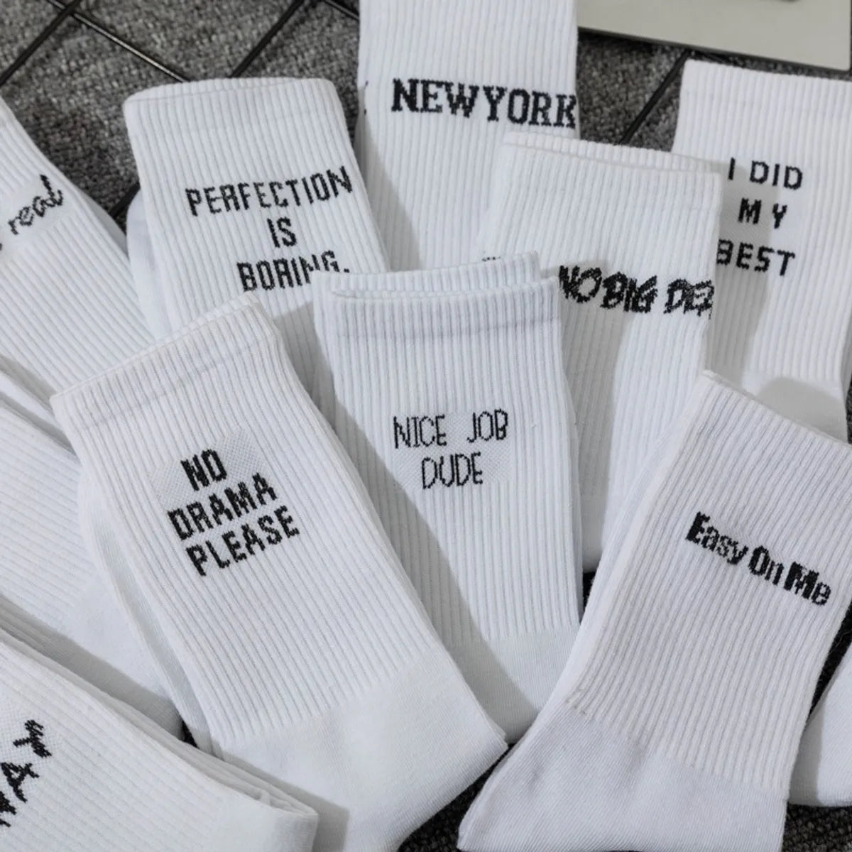 Unisex Casual Sports Letter Cotton Crew Socks A Pair