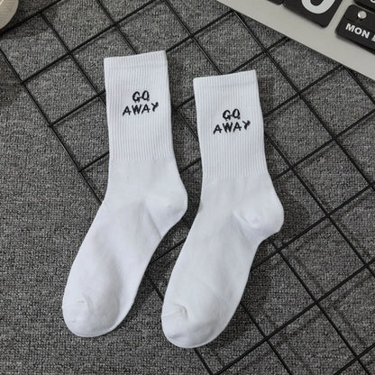 Unisex Casual Sports Letter Cotton Crew Socks A Pair