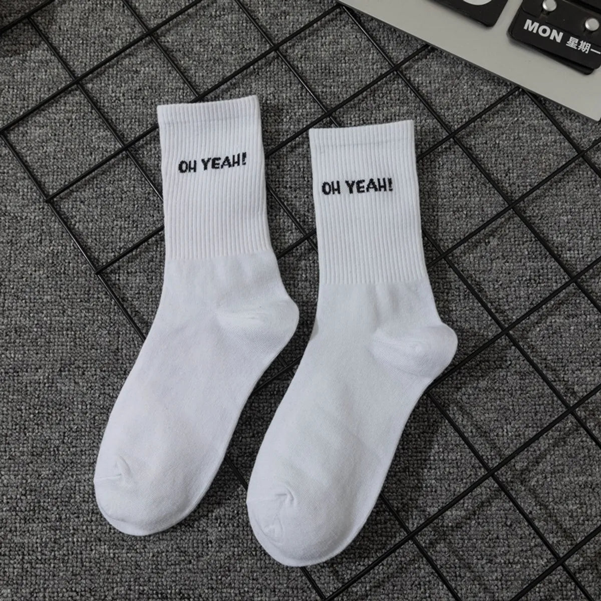 Unisex Casual Sports Letter Cotton Crew Socks A Pair