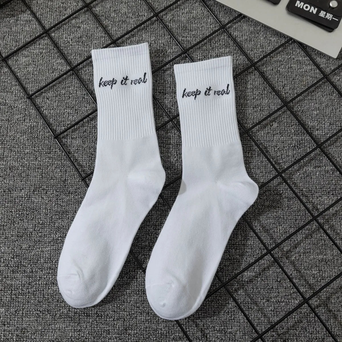 Unisex Casual Sports Letter Cotton Crew Socks A Pair