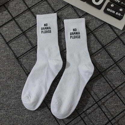 Unisex Casual Sports Letter Cotton Crew Socks A Pair