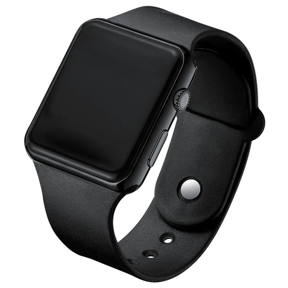 Unisex Casual Square Silicone And Plastic Led Electronic Watch