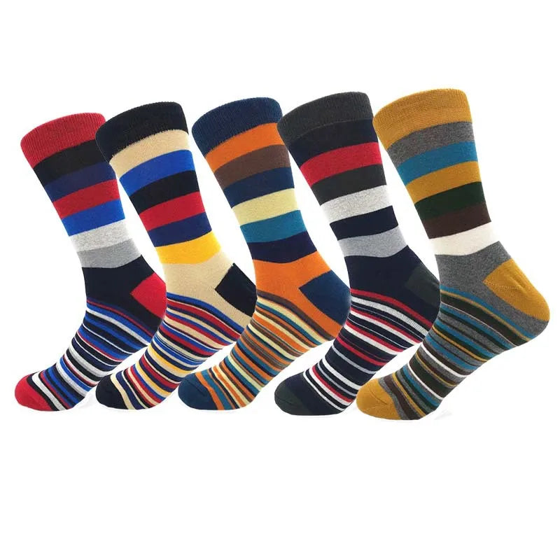 Unisex Casual Stripe Cotton Crew Socks A Pair