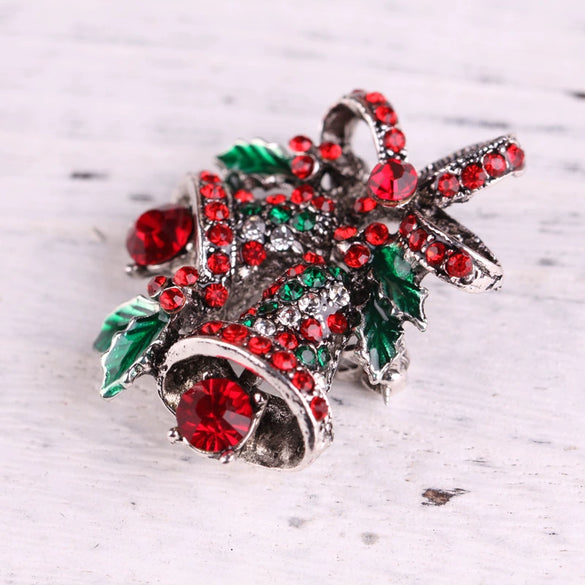 Unisex Christmas Bell Brooch Collar Pin In Alloy With Electroplated Finish Fashion Corsage Jewelry Accessory