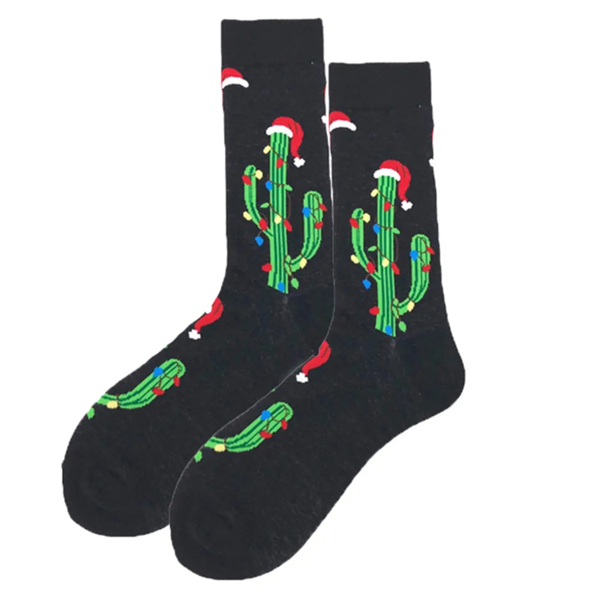 Unisex Christmas Cartoon Cotton Crew Socks A Pair