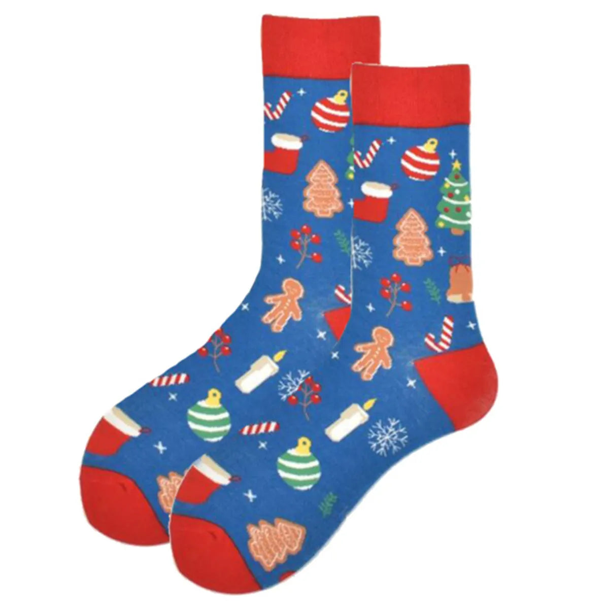 Unisex Christmas Cartoon Cotton Crew Socks A Pair