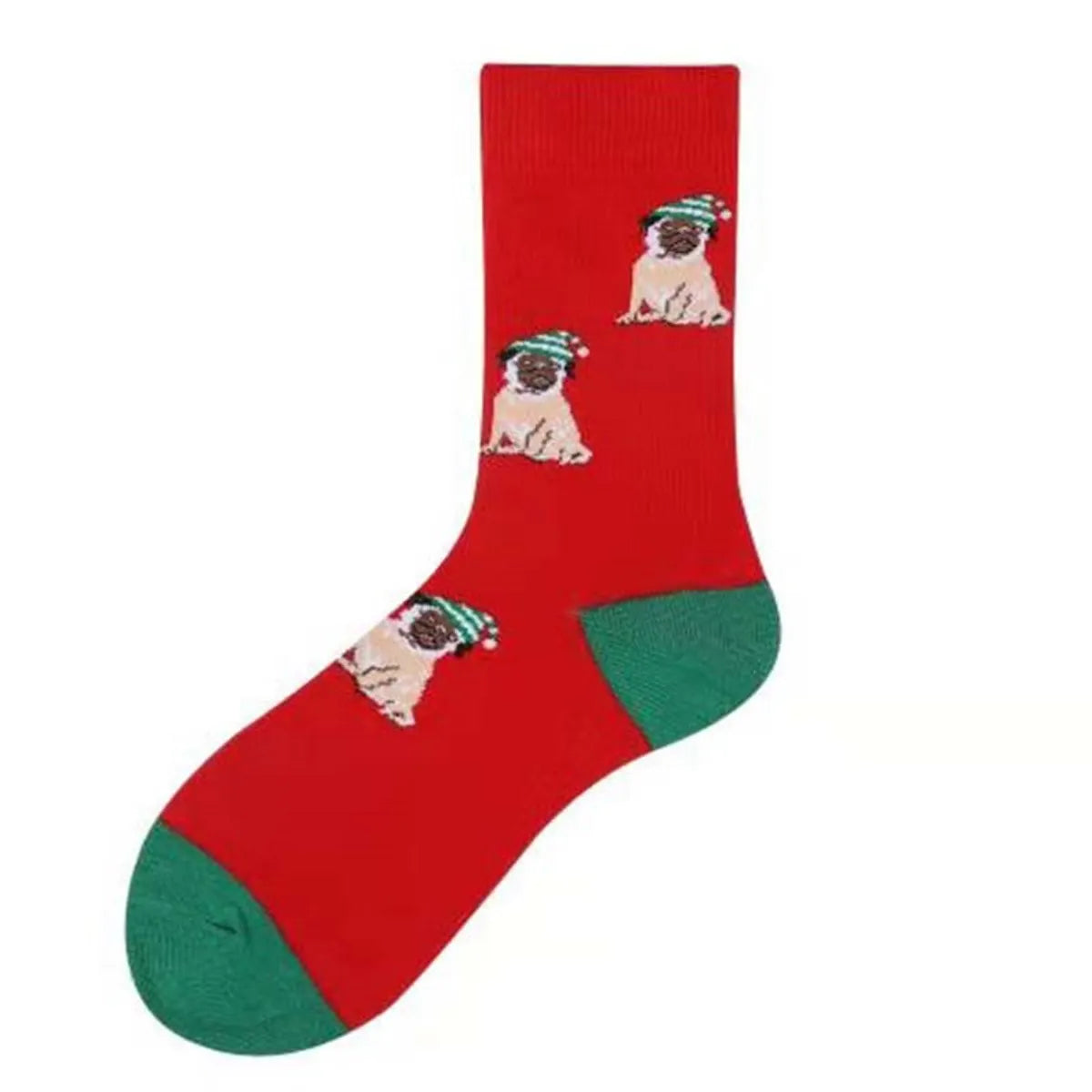 Unisex Christmas Cartoon Cotton Crew Socks A Pair