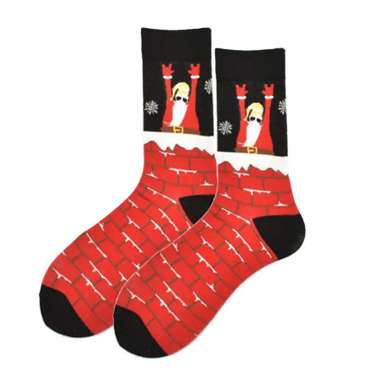 Unisex Christmas Cartoon Cotton Crew Socks A Pair