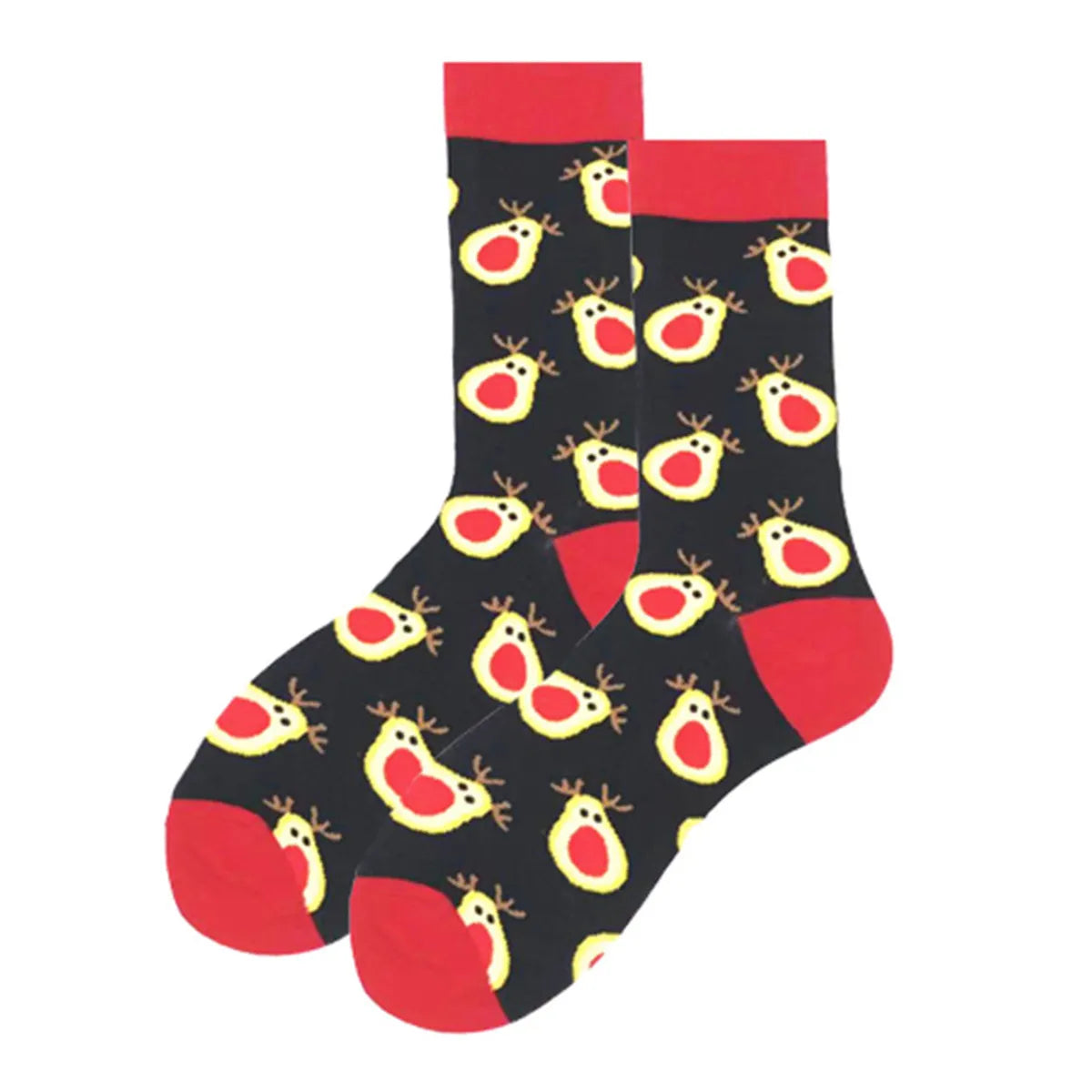 Unisex Christmas Cartoon Cotton Crew Socks A Pair