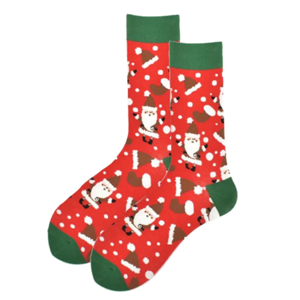 Unisex Christmas Cartoon Cotton Crew Socks A Pair