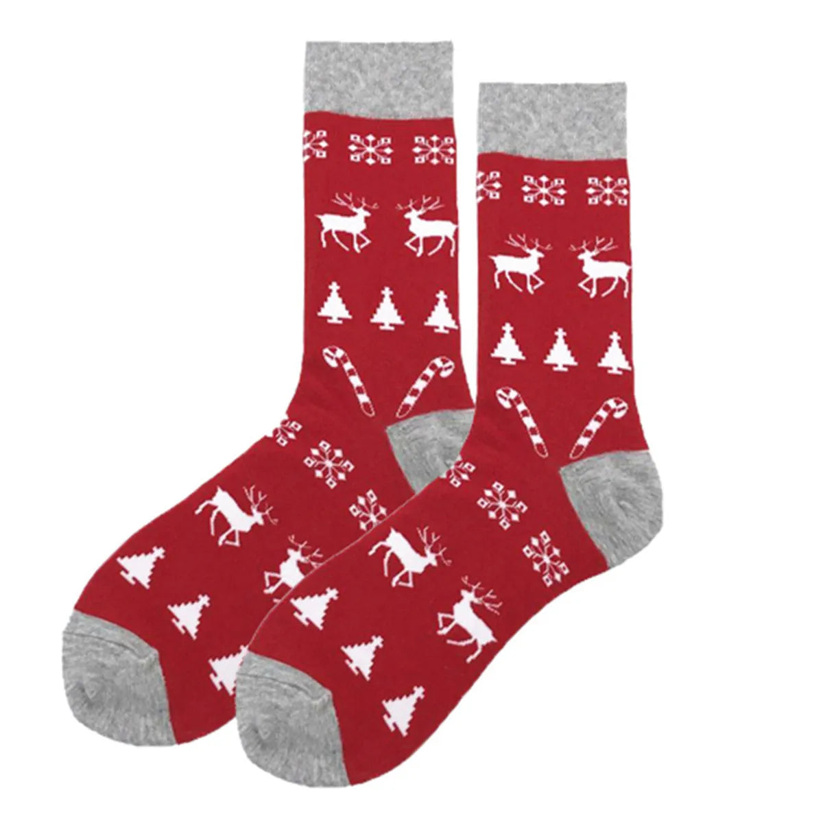 Unisex Christmas Cartoon Cotton Crew Socks A Pair