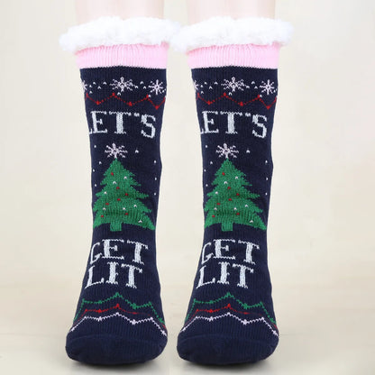 Unisex Christmas Cartoon Polyester Cotton Polyester Crew Socks A Pair