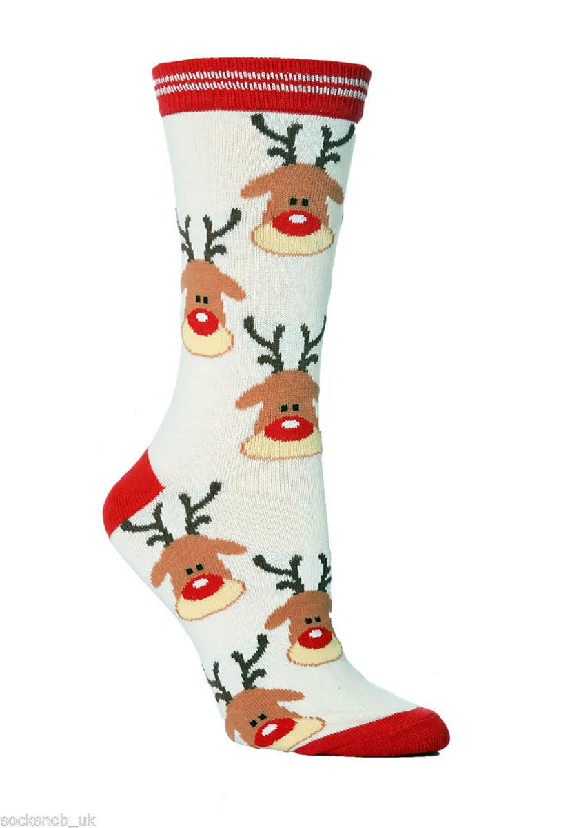 Unisex Christmas Santa Claus Elk Cotton Blending Jacquard Ankle Socks