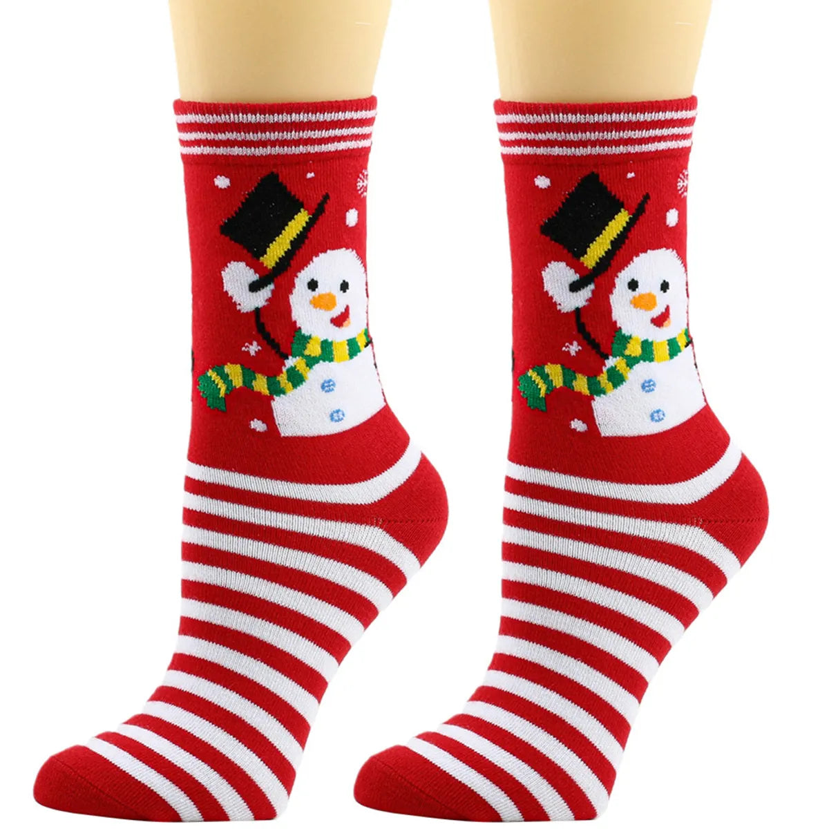 Unisex Christmas Santa Claus Elk Cotton Blending Jacquard Ankle Socks