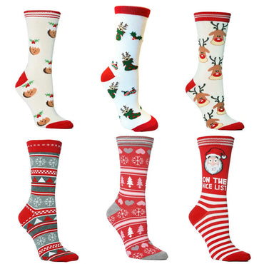 Unisex Christmas Santa Claus Elk Cotton Blending Jacquard Ankle Socks