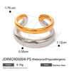 Unisex Cold Style Double Layer Opening Ring Ear Clip Stainless Steel Gold And Silver Two Color Electroplated Geometric Design