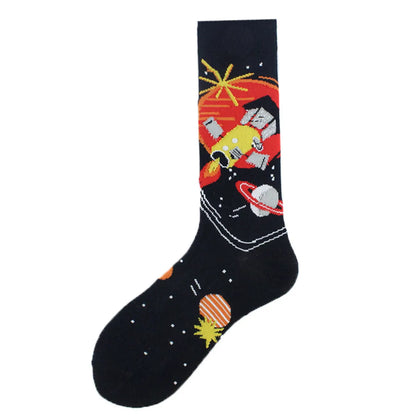 Unisex Commute Animal Cotton Crew Socks A Pair