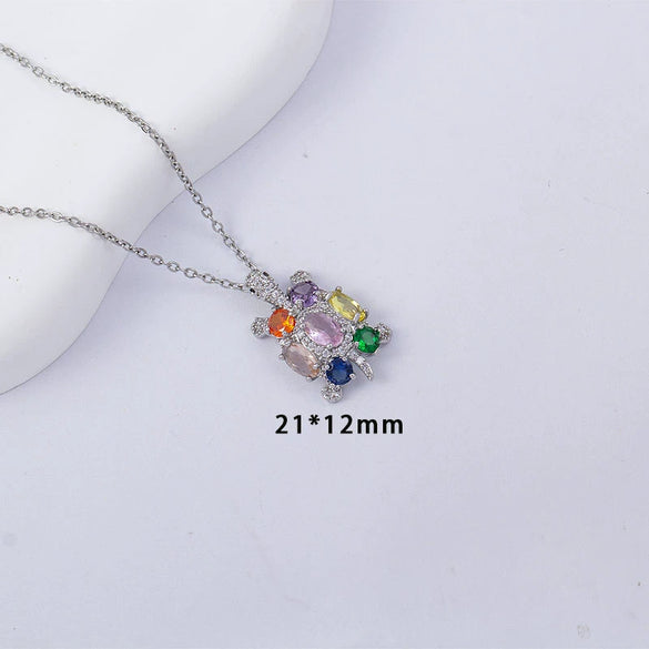 Unisex Copper Animal Zodiac Pendant Necklace With Electroplating And O Word Chain Simple Style