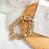 Unisex Copper Cuban Chain Bracelet With Geometric Diamond Style Design Hip Hop Trendy Personality Jewelry Accessory