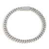 Unisex Copper Cuban Chain Bracelet With Single Row Zircon Geometric Design And Spring Clasp Hip Hop Jewelry