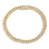 Unisex Copper Cuban Chain Bracelet With Single Row Zircon Geometric Design And Spring Clasp Hip Hop Jewelry