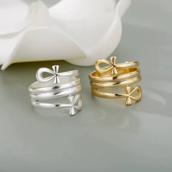 Unisex Copper Opening Adjustable Ring With Electroplating Treatment