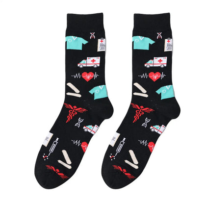 Unisex Cute Animal Skull Cotton Crew Socks A Pair