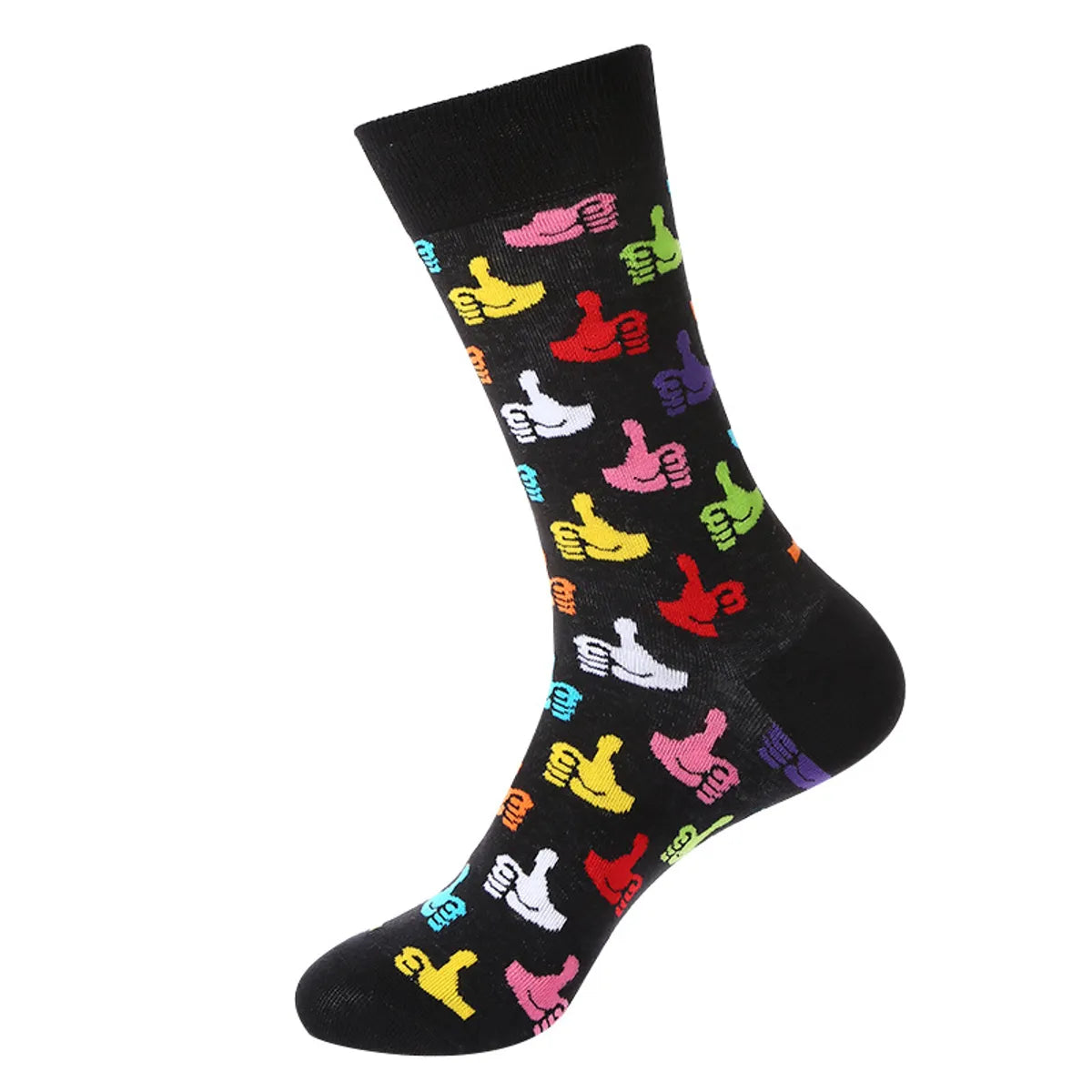 Unisex Cute Color Block Cotton Crew Socks 1 Set