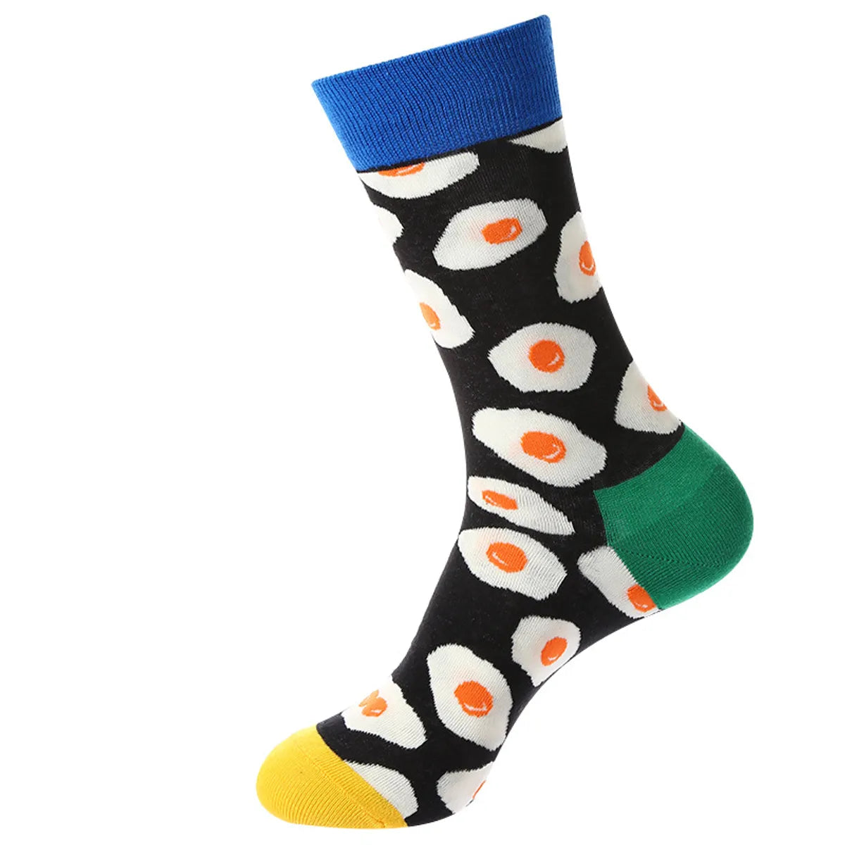 Unisex Cute Color Block Cotton Crew Socks 1 Set