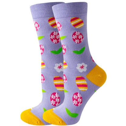 Unisex Cute Fruit Flower Cotton Crew Socks 1 Set